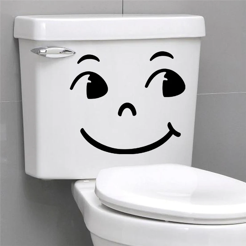 

Big Eyes Smile Face Toilet Stickers Wall Decoration Diy Vinyl Adesivos De Paredes Home Decals Water Closet Mural Art Removable