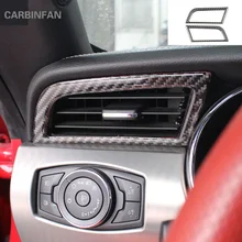 Углеродное волокно сбоку на выходе автомобильного кондиционера, накладка Стикеры авто-Стайлинг декоративные Стикеры для Ford Mustang C549