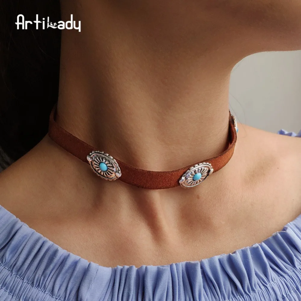 

Artilady pu leather choker necklace vintage Bohemia chokers necklace for women jewelry dropshipping