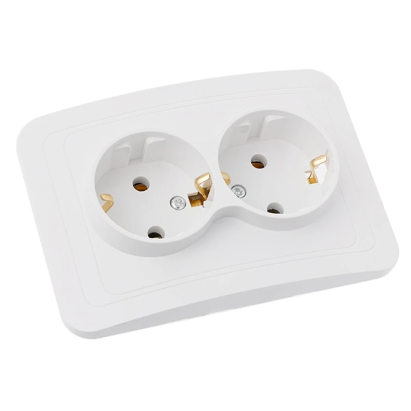 OOTDTY 220V/16A 118x80mm EU двойная заземляющая розетка бытовая промышленная
