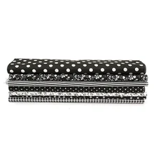 Горячая 7 шт./компл. черная точка звезды тонкая хлопковая ткань для выстегивания ткань для домашнего рукоделия шитья Лоскутные куклы DIY материал 25x25 см