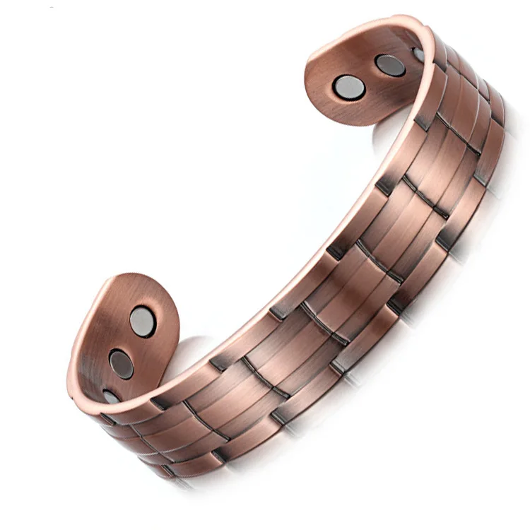 

Jewelry New Red Copper Bracelet Wholesale Men's Hand Ring Burst Accessories Pure Copper Hand Ornaments