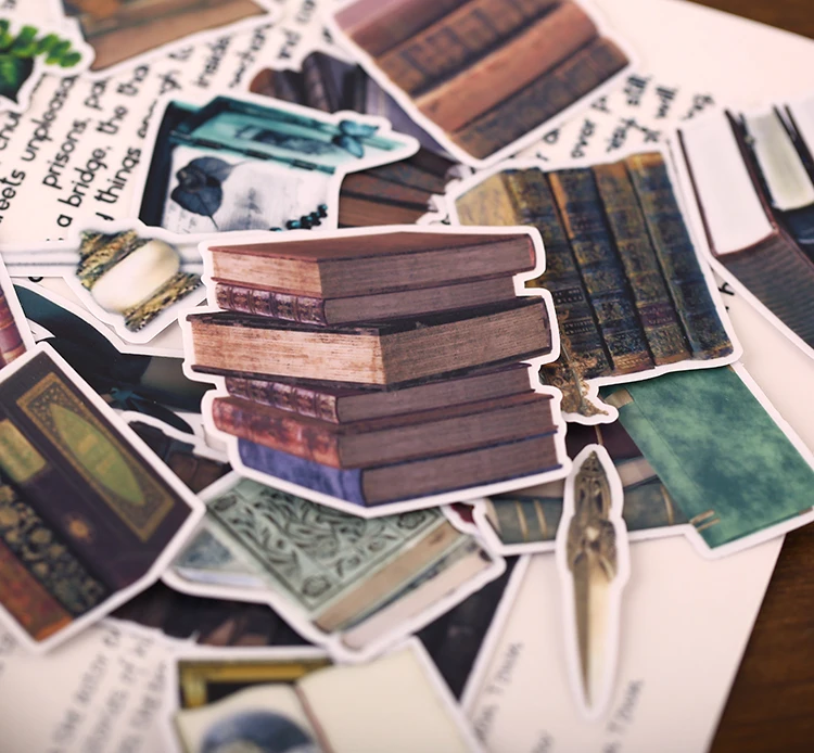 22 шт. милые ретро книги забавные бумажные наклейки для детей домашние хранения