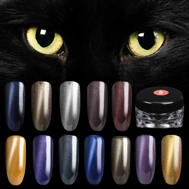 

hotsell New 1.5g/box 3D Effect Cat Eye Magnet Magic Mirror Powder Dust UV Gel Polish Nail Art Glitter Pigment DIY Manicure Tools