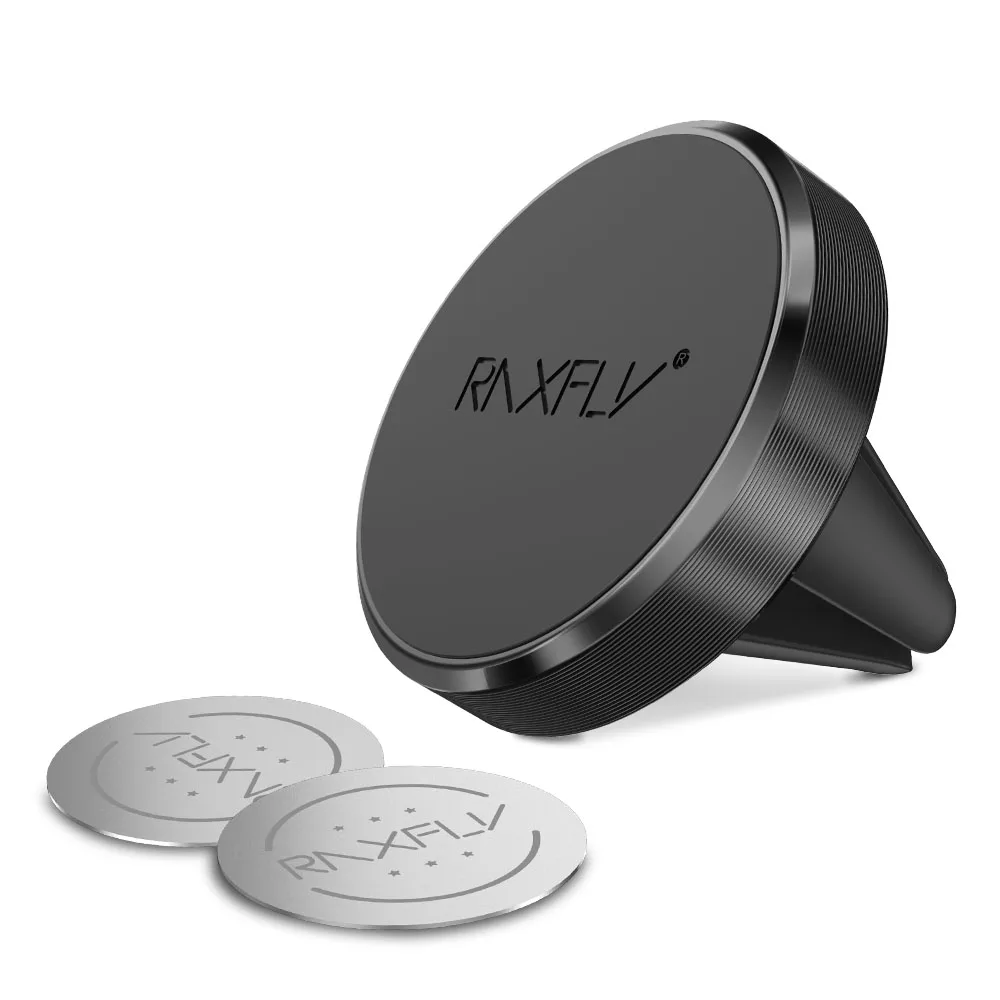 RAXFLY магнитный автомобильный держатель для телефона для iPhone, крепкий абсорбционный кронштейн для samsung, четыре обновления, магнитный держатель для мобильного телефона в автомобиле - Цвет: Черный