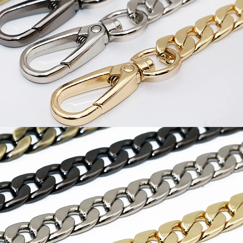 Meetee 60/100/110/120cm Handbag Metal Bag Chains with Buckles DIY Bag Replacement Shoulder