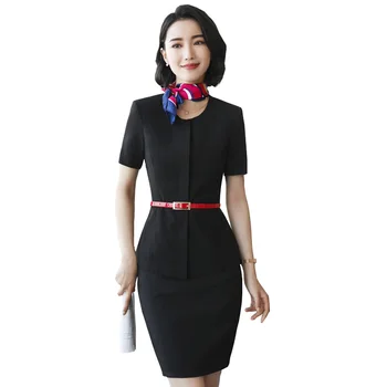 

2019 new women's set fashion business set suit jacket ladies suit jacket + tight skirt ladies two-piece set