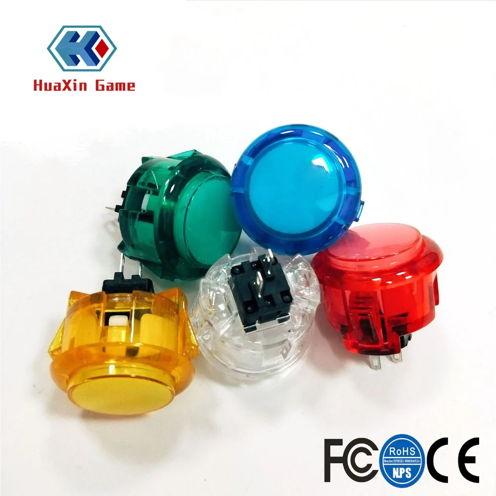 

10pcs Transparent No LED Arcade 30mm Push Button Replace SANWA OBSF-30 OBSN-30 OBSC-30 for DIY Raspberry pi MAME PC Pandora Game