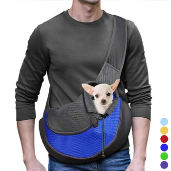 

Pet Puppy Carrier Outdoor Travel Handbag Pouch Mesh Oxford Single Shoulder Bag Sling Mesh Comfort Travel Tote Shoulder Bag
