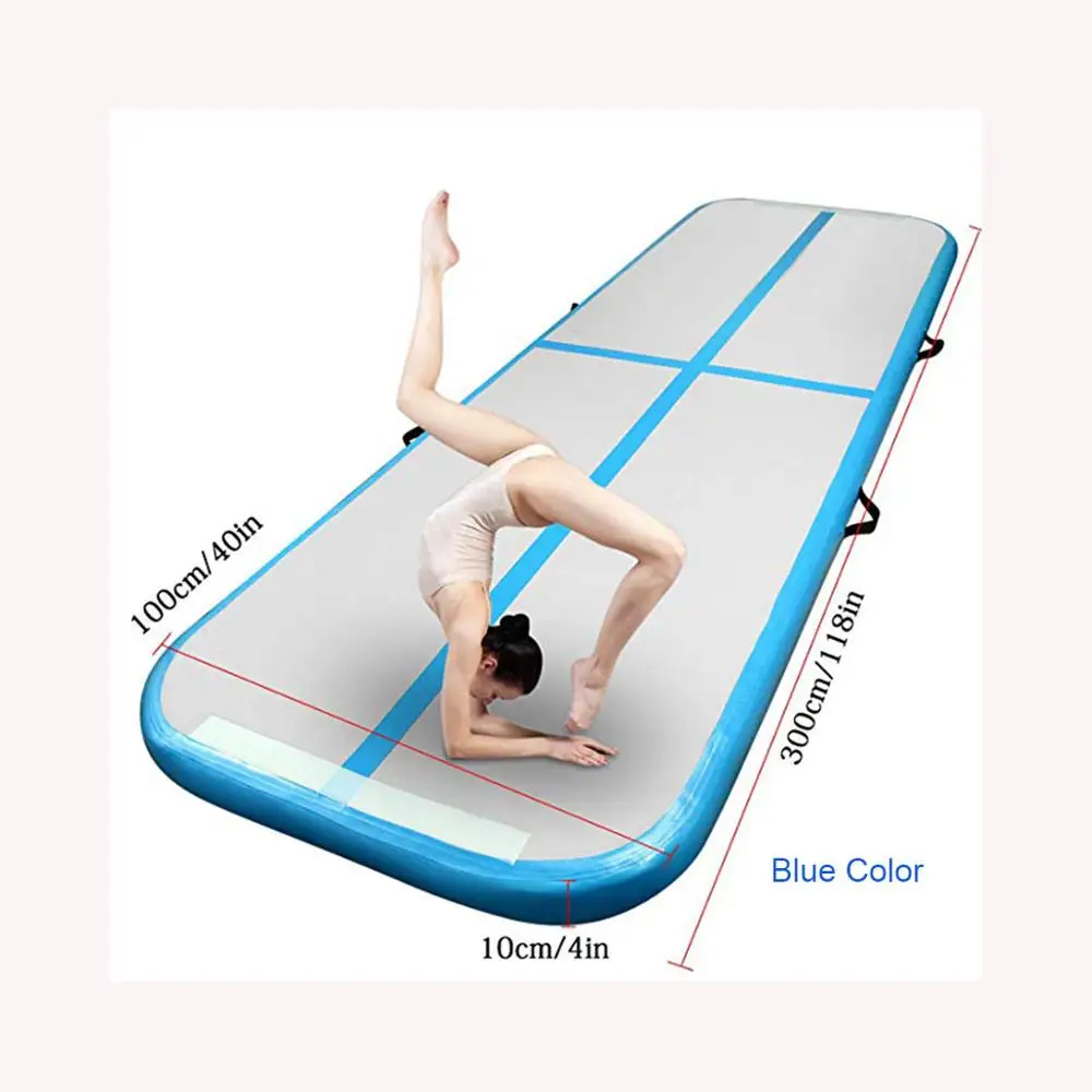 100x60x10 см надувной гимнастический коврик для Олимпийских игр одежда для тренажерного зала и йоги-стойкий гимнастический матрас для детей дома/парка/пляжа/водопользования - Цвет: blue