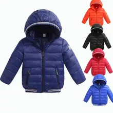 Зимняя куртка-пуховик для мальчиков; новинка года; Брендовое зимнее пальто с капюшоном для девочек; ветрозащитное детское пуховое пальто с длинными рукавами; Верхняя одежда для детей; casaco