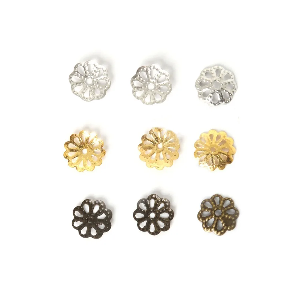 

300pcs/lot 9mm 3 colors for choose Flower Bead Caps Metal Iron Jewelry Findings FDA021-01