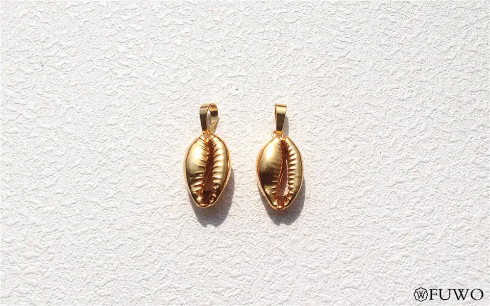 24k Gold Dipped Real Natural Cowrie Shell Pendant 7