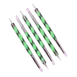 Шт. 5 шт. розовый/синий/зеленый двойная головка 2 способа расставить ручки радужные бусины ручка двойной конец 3d Маникюрный Инструмент Diy