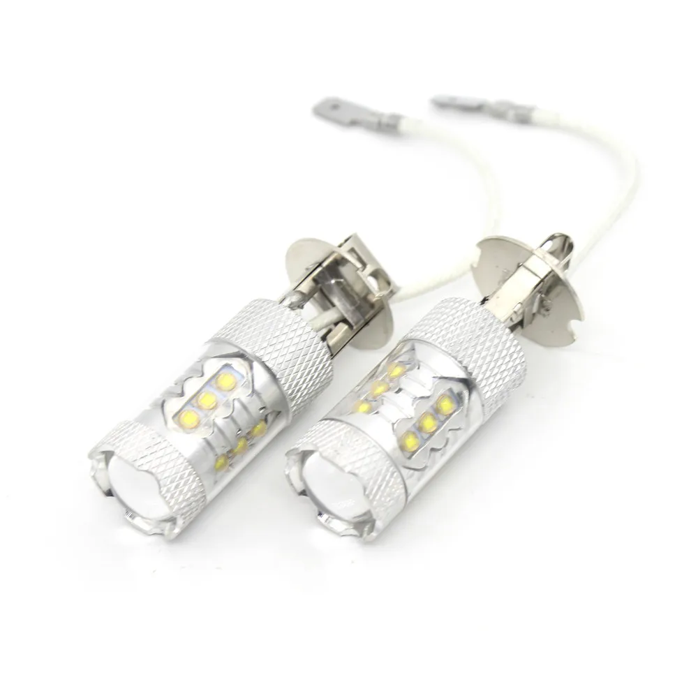 

SANHOOII 2pcs 12V 80W 6000K H3 LED Car Fog Light