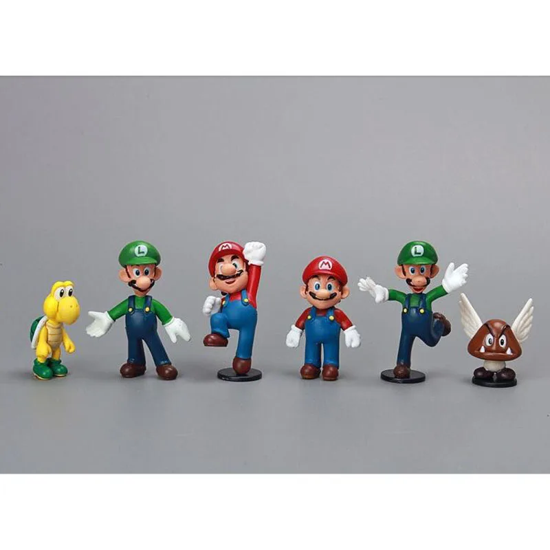 18pcs/lot Super Mario Bros PVC Action Figures Toys Yoshi Peach Princess Luigi Shy Guy Odyssey Donkey Kong Model Cartoon Dolls