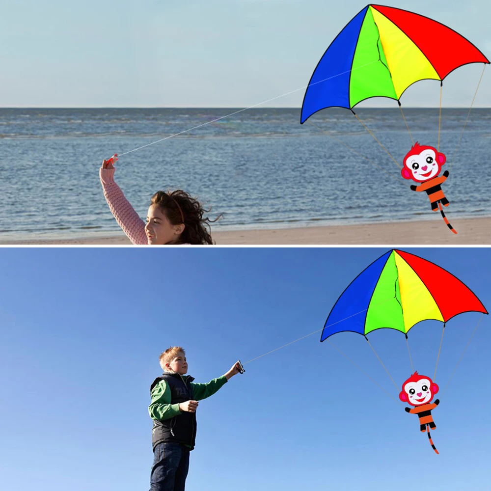 Красочный мультфильм парашют кайт Спорт на открытом воздухе одной линии воздушный змей с 30 м Летающая линия для детей взрослых Открытый Пляж игры