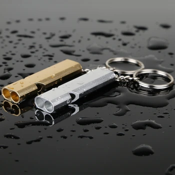 

Mini Portable 150db Double Pipe High Decibel Outdoor Camping Hiking Survival Whistle Double-frequency Emergency Whistle Keychain