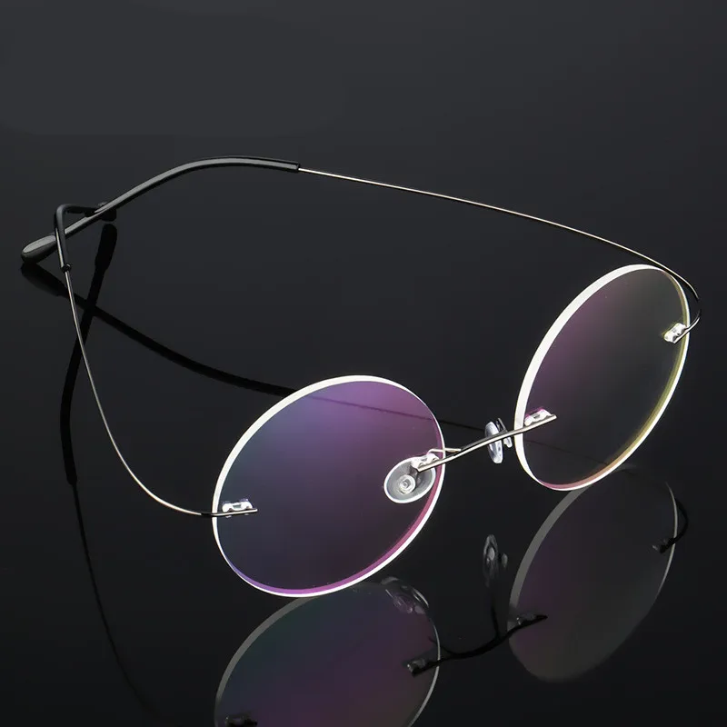 Steve Jobs, звездный стиль, ультра-светильник, с памятью, титановые, проводные, без оправы, круглые очки для близорукости, оптические очки, оправа для мужчин и женщин, очки