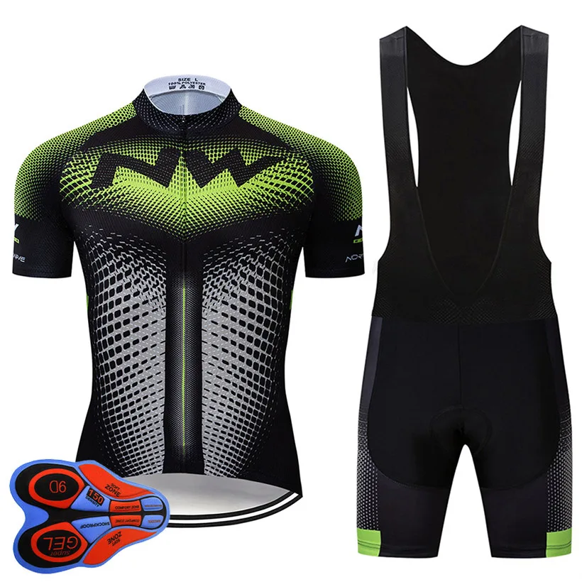 NW 2019 الدراجات جيرسي 9D مريلة مجموعة دراجة الملابس روبا Ciclismo دراجة ارتداء الملابس جاف سريعة رجل قصيرة مايوه في Culotte