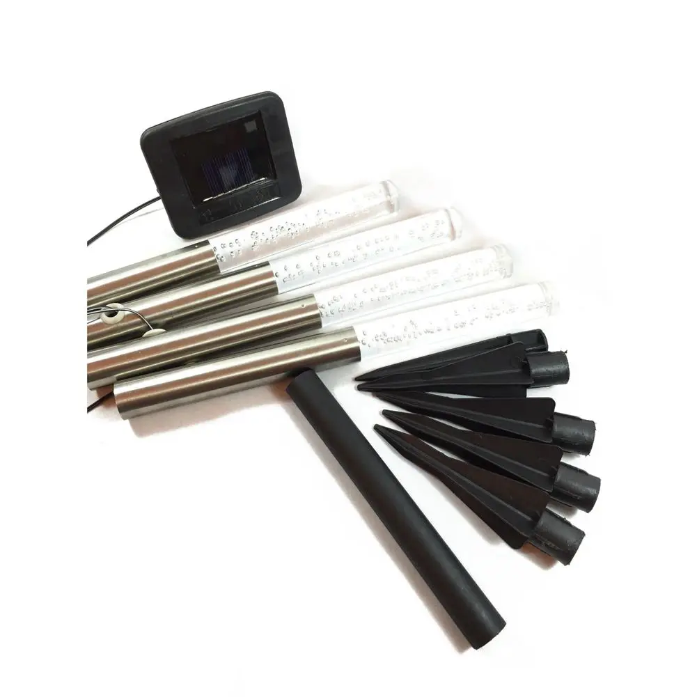 

CSS Solar 4 Tube Bubble Stake LED Light Garden Pathway Lawn Patio New Sun Power