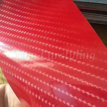 

Red Gloss 6D Carbon Fiber Vinyl Like Real Glossy Carbon Fibre film foil With Air Free Bubble PROTWRAPS VINYL 1.52x20m/Roll