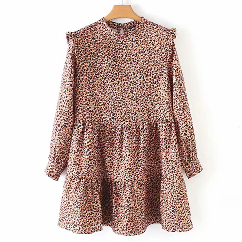 Women's Clothing Dress 2019 Fashion Floral Print Ruffled Loose Dress Ms Summer Street Sexy Leisure Temperament Clothing