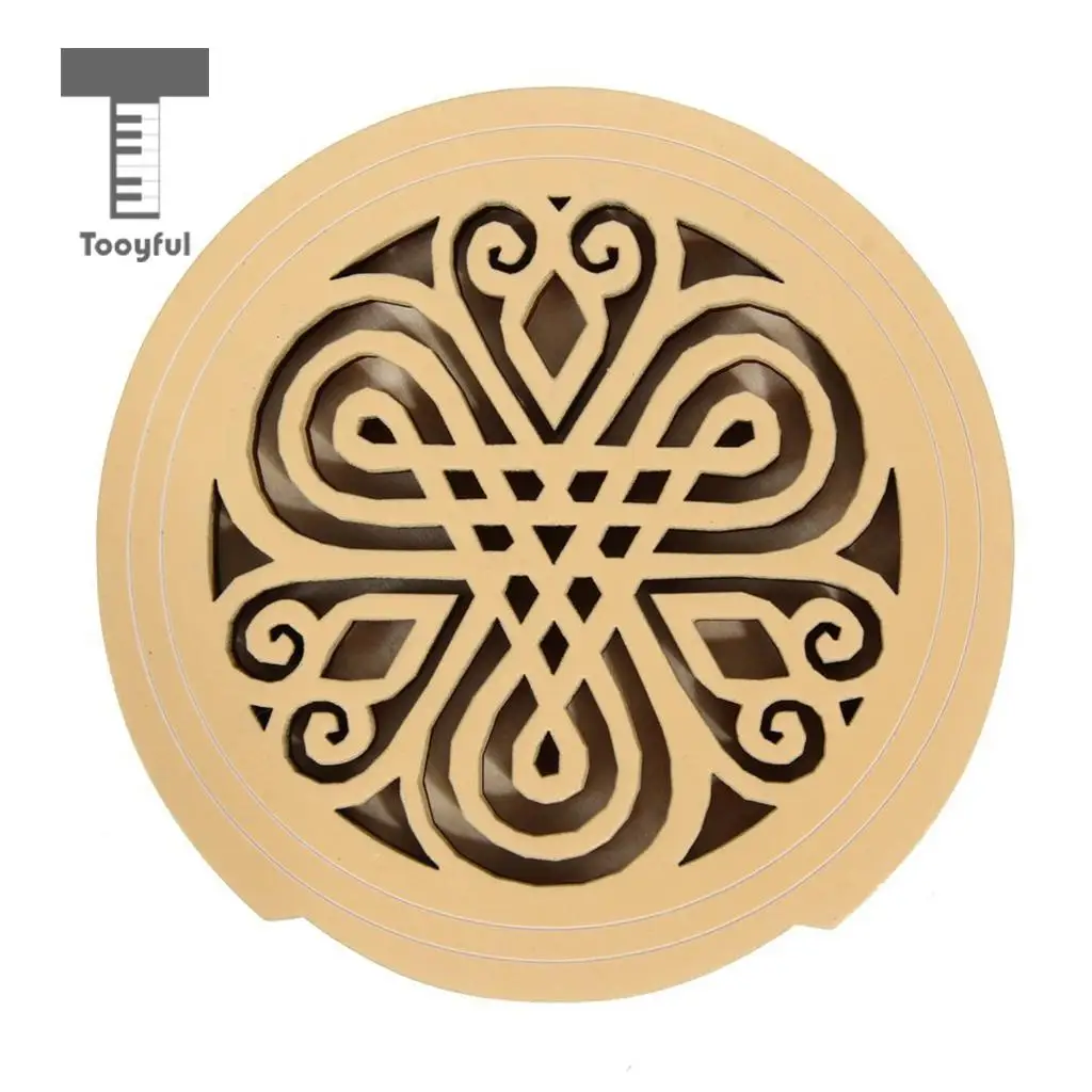 Tooyful Wood Acoustic Guitar Soundhole Cover Feedback Buster for 40'' 41'' Guitar Parts Accessories
