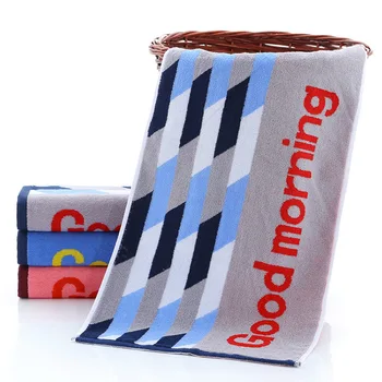 

High Quality 100% Cotton Striped Soft Absorbent Face Towel Adult Towel Bathroom Products Household Merchandises 35x75cm