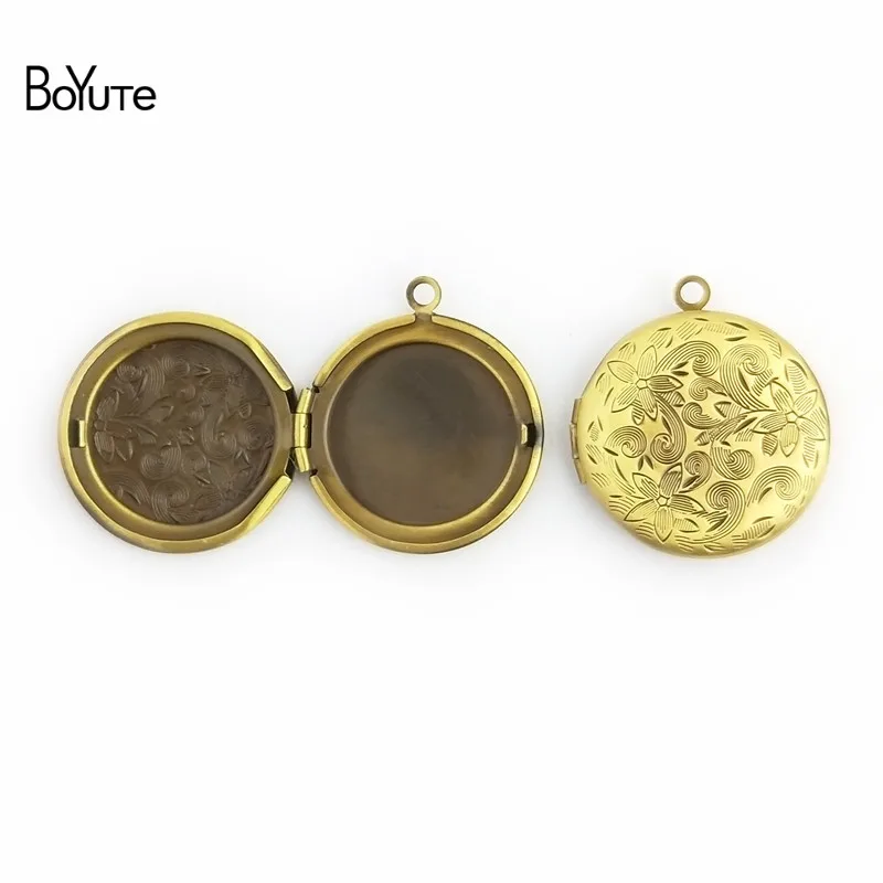 BoYuTe 10Pcs Metal Brass 276MM Round Photo Locket Pendant Diy Floating Locket Charms (3)