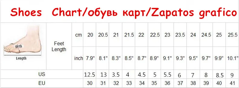 ballet size chart1