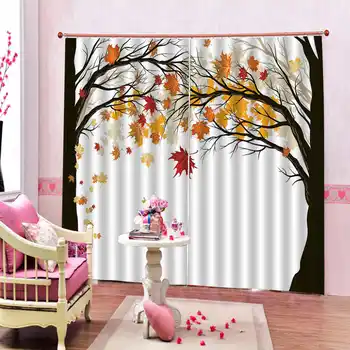 

Abstract Simple Tree Landscape View Custom Living Room Bedroom Beautifully Decorated Curtains