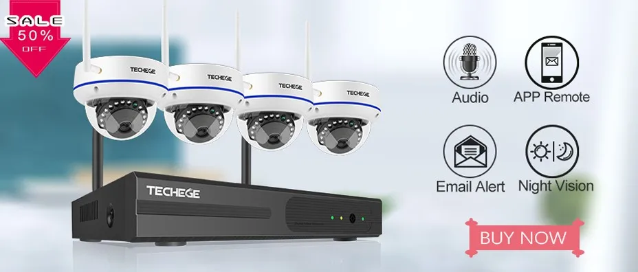 Techege 4CH 1080P AHD DVR комплект 2.0MP система видеонаблюдения 4 шт. наружная внутренняя AHD камера s 2400TVL CCTV камера комплект