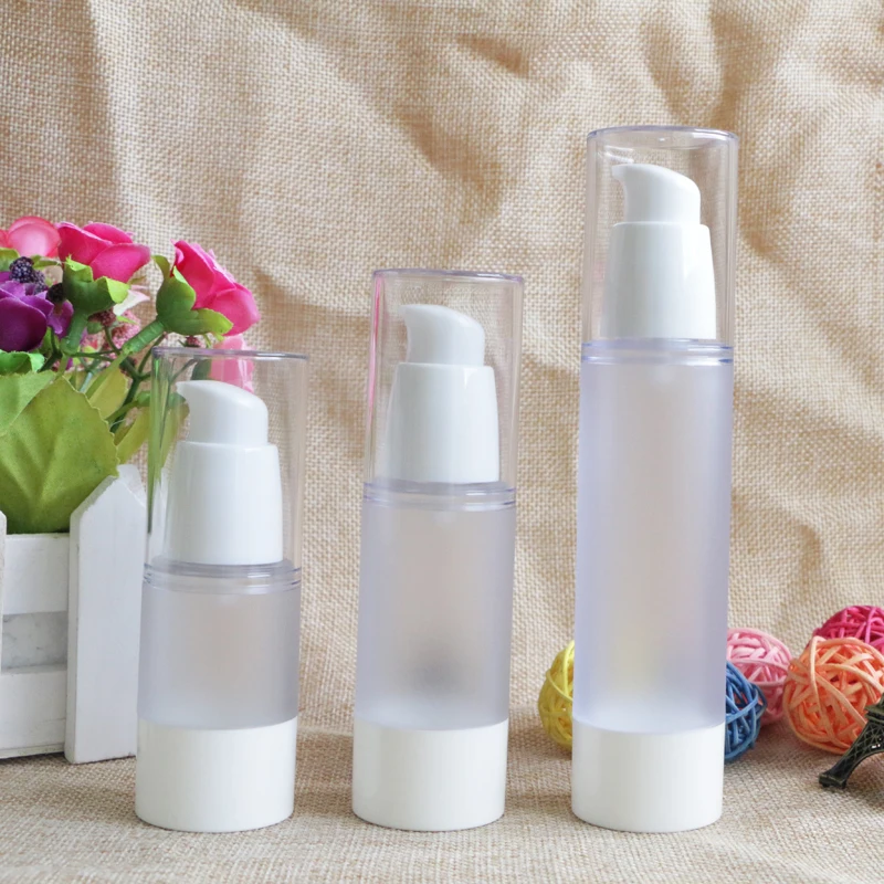 

15ml 30ml 50ml Refillable Portable Travel Frosted Shampoo Bottle Makeup BB CC Cream Liquid Empty Cosmetic Containers 10pcs/lot
