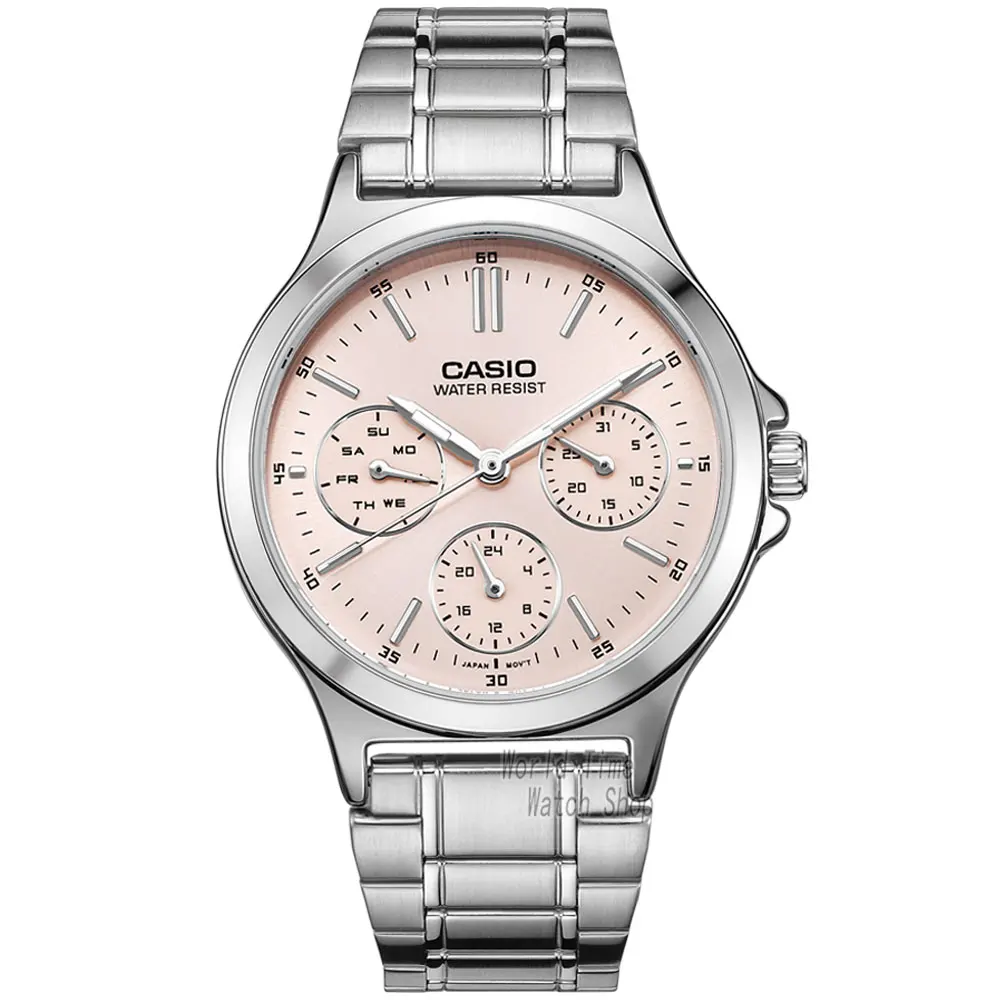 Часы Casio женские наручные часы Set top brand люкс 30м Водонепроницаемые кварцевые наручные часы Светящиеся женские подарки Часы Спортивные часы женские relogio feminino reloj mujer montre homme bayan kol saati V300 - Цвет: LTPV300D4A-1