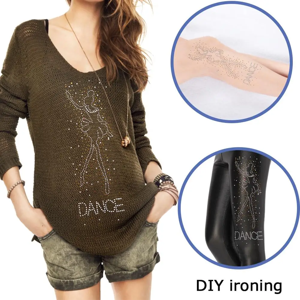 

Dancing Girl Exquisite Personalized Rhinestone Iron-On Transfer Ironing Transfer Diamond Drawing For Silk Stockings Pants DIY