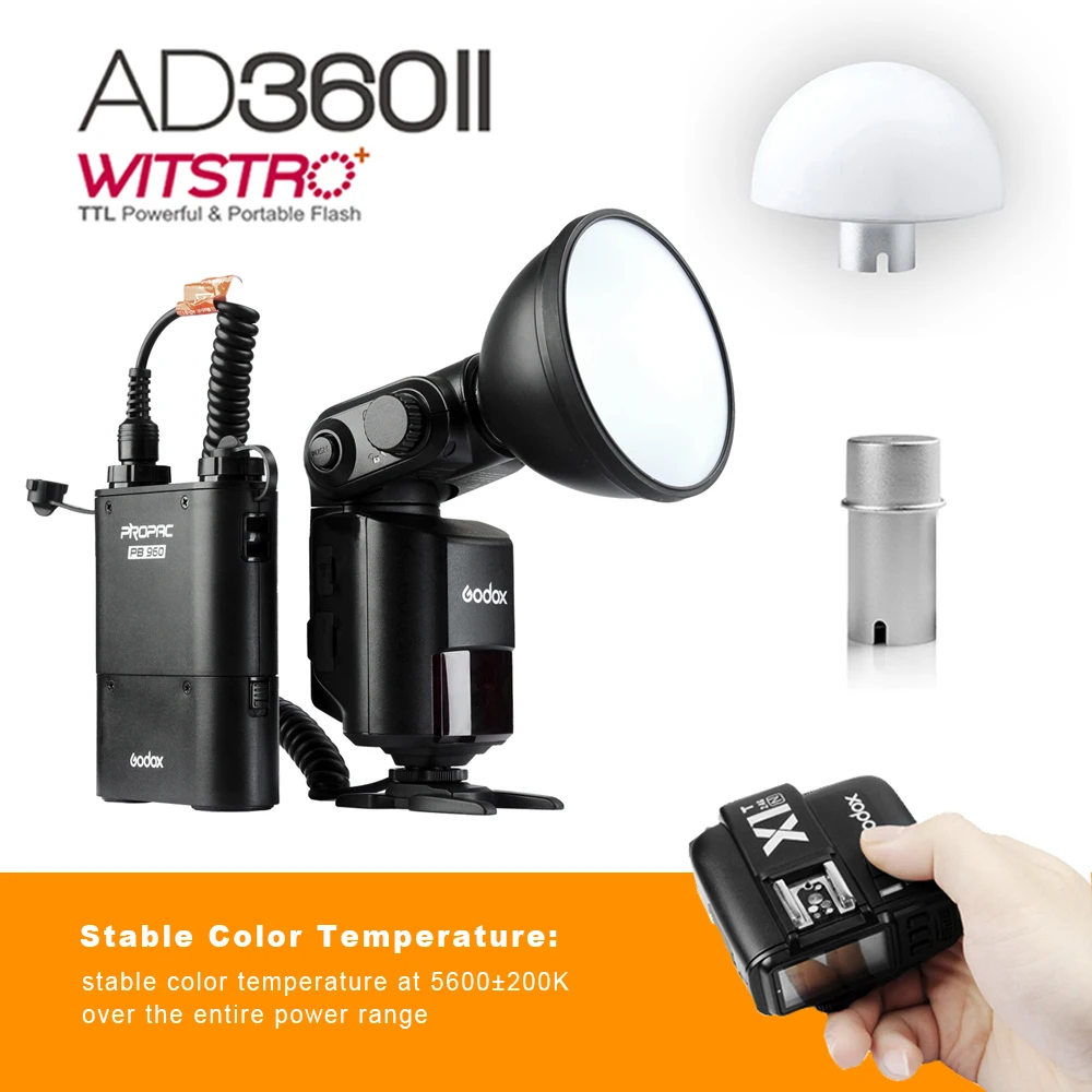 

Godox Witstro AD360IIN+PB960 TTL On/Off-Camera Flash Speedlite with X1T Wireless Trigger kit for NIKON Cmera