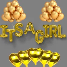 

Gender Reveal Party Balloon Decoration Babyshower Birthday Favors its a Girl Decorative Letters Gold Foil Balloons Party Supply