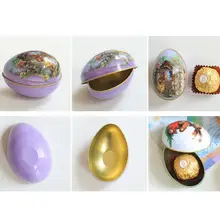 Party Decoration Bunny Chick Printing Alloy Metal Trinket Tin Easter Shaped Candy Box Tinplate Case