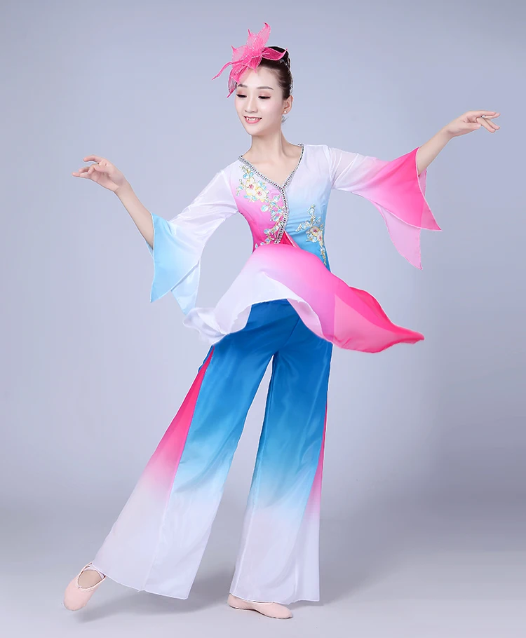 2018 Новый рукав чернил классического танца Costume National Yangko вентилятор танец парад танца Костюмы S-XXXL