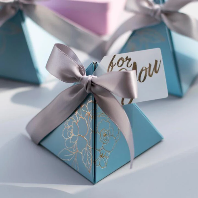 AVEBIEN Baby Shower треугольная пирамида конфеты коробка со свадебными сувенирами и подарками коробки Свадебные украшения конфеты сумки для гостей 50 шт