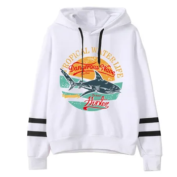 

2020 Female Long Sleeve Hooded Harajuku Women Hoodies Sharks Printed Sweatshirts Hip Hop Tops Streetwear pioneer of fashion