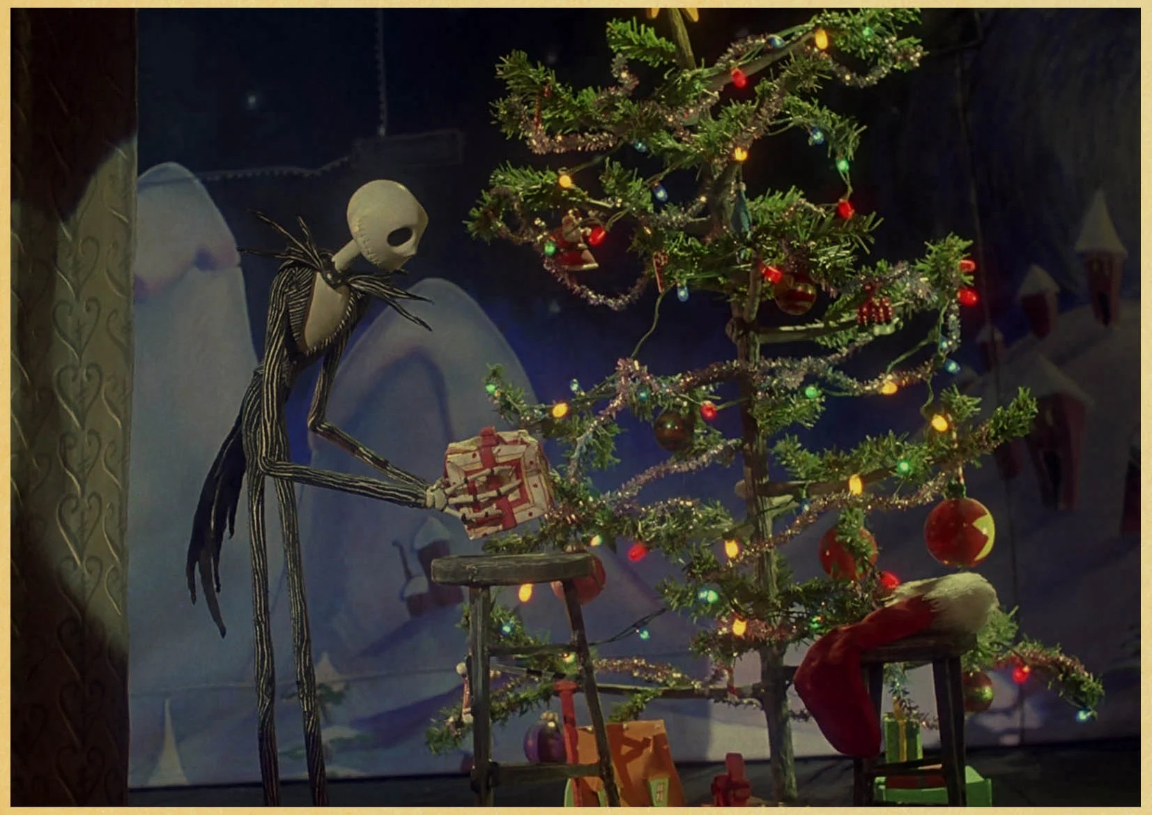 Мультфильм Аниме Кошмар перед Рождеством Винтажный бумажный плакат настенная живопись украшение дома 42X30 см 30X21 см