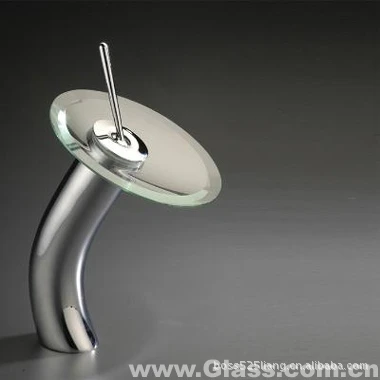 

All copper cold hole basin faucet glass waterfall faucet Art basin faucet washbasin heightening faucet