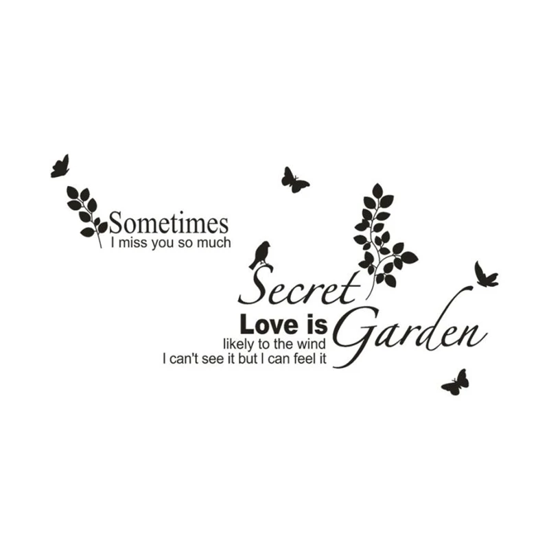 SOMETIMES  SECRET LOVE IS GARDEN Removable Art Vinyl Mural Wall Stickers Waterproof Resistant Non-toxic Home Decor C0313#30     03