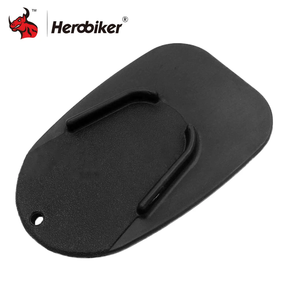 Black Motorcycle Kickstand Pad Bike Kick Stand Coaster Universal Non