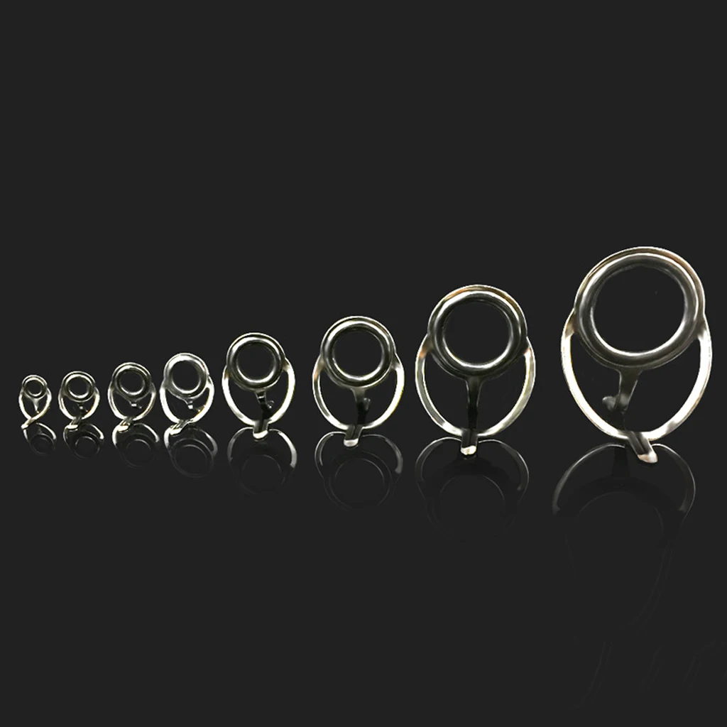 8pcs Fishing Rod Eye Ring Double Leg Guides Line Rings for Spinning/Carp Rod DIY Fishing Rod Repair Accessories