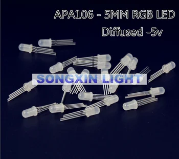 

100pcs APA106 F5 5mm RGB LED Chips Integrated RGB LEDs (like WS2812B) APA106 round hat Full color LEDs