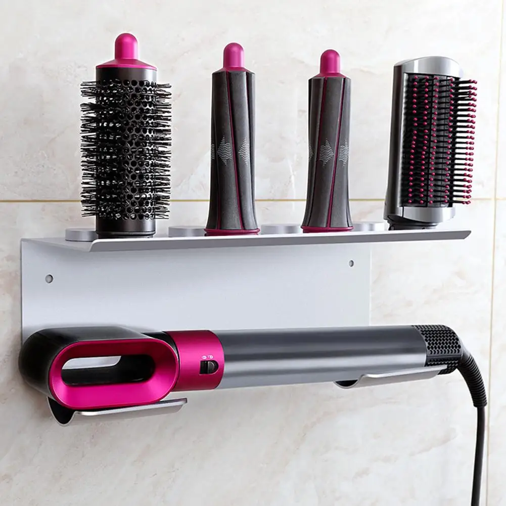 

For Dyson Curly Hair Hang Rack Free Punching Wall Hanging Storage Bracket Hair Dryer Wall Mount Holder for Dyson Accessories #DO