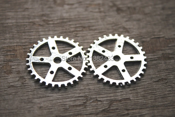 

15pcs Antique Tibetan silver Gear Charms Pendant, Gear Charms Connector 25mm